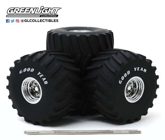 GreenLight 1:18 Kings of Crunch - 66-Inch Monster Truck Goodyear Wheel & Tire Set 13547