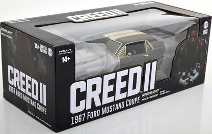 GreenLight 1:18 Creed II (2018) - Adonis Creed s 1967 Ford Mustang Coupe - Matte Black with White Stripes (Weathered) 13626