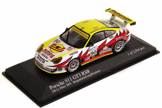 Minichamps 1:43 Porsche 911 GT3 RSR Bergmeister/Bernhard/Long Petersen/White Lightning Racing #90 24H Le Mans 2005 400056490
