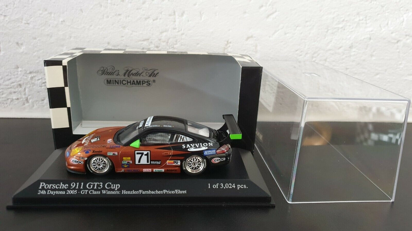 Minichamps 1:43 Porsche 911 GT3 Henzler/Farnbacher/Price/Ehret Team Farnbacher Racing USA #71 24H Daytona 2005 400056271