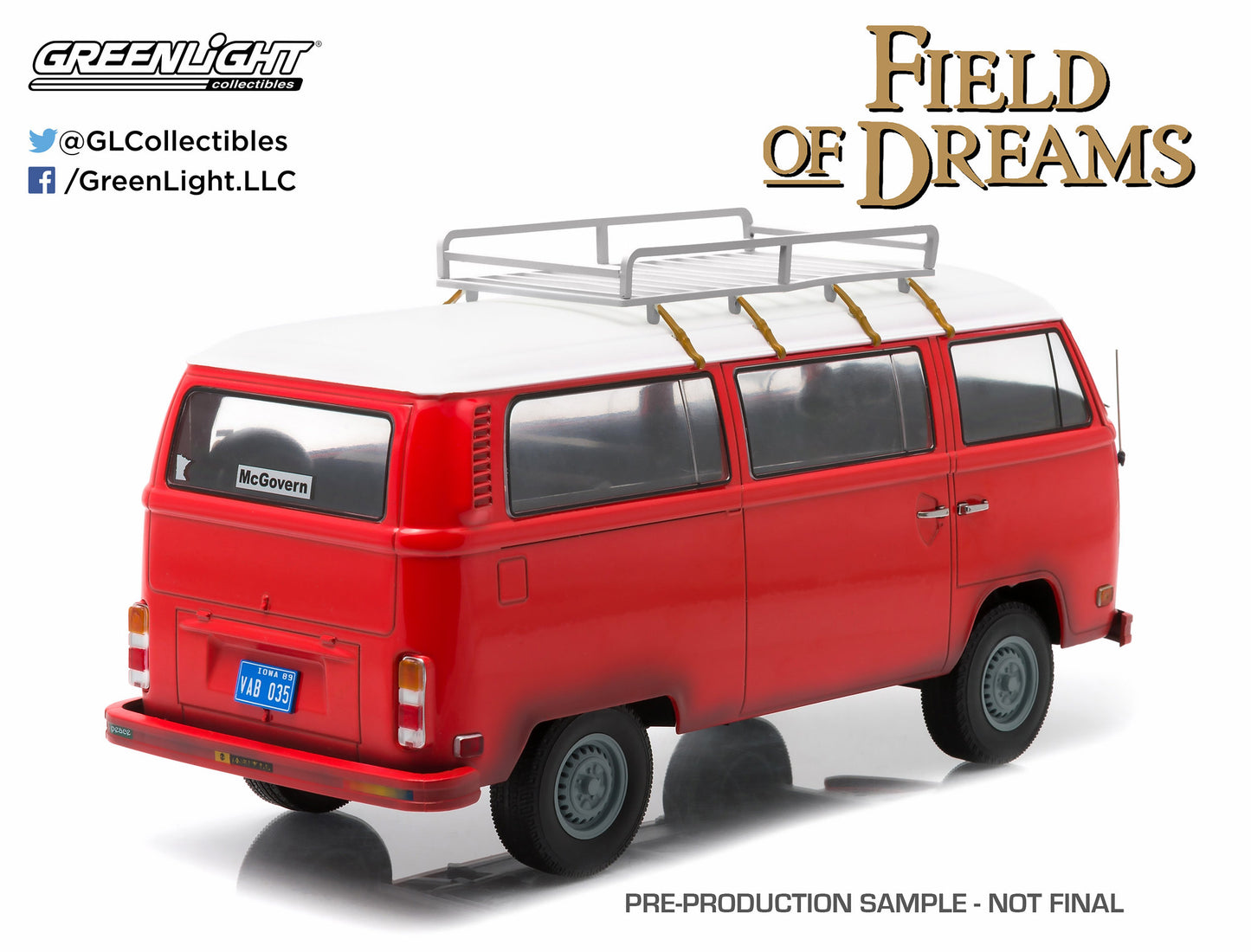 GreenLight 1:18 Artisan Collection - Field of Dreams (1989) - 1973 Volkswagen Type 2 (T2B) Bus 19010