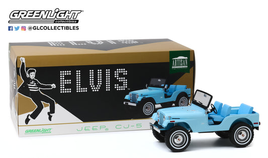 GreenLight 1:18 Artisan Collection - Elvis Presley (1935-77) - Jeep CJ-5 - Sierra Blue 19061