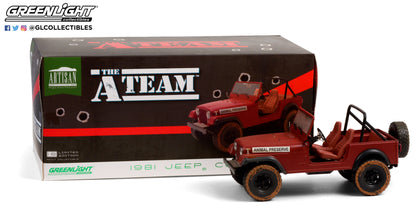 GreenLight 1:18 Artisan Collection - The A-Team (1983-87 TV Series) - Jeep CJ-7 - Animal Preserve 19091