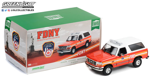GreenLight 1:18 Artisan Collection - 1996 Ford Bronco - FDNY (The Official Fire Department City of New York) 19118