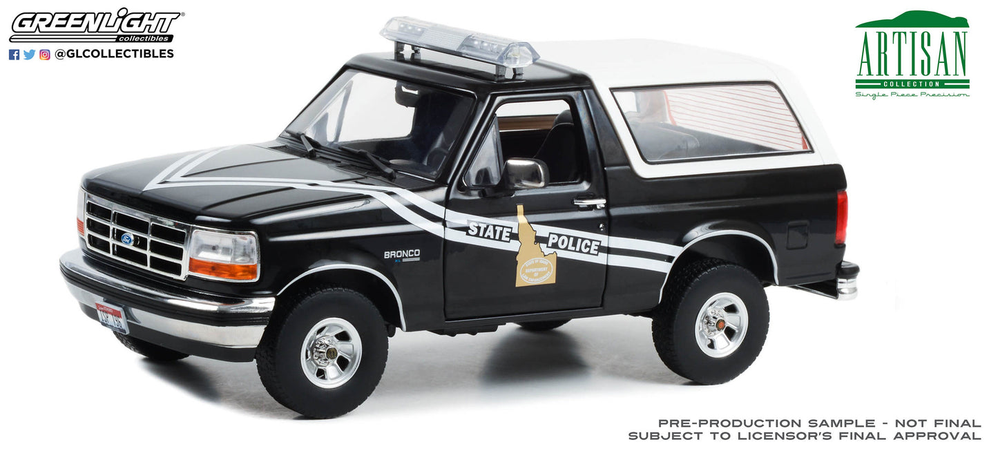 GreenLight 1:18 Artisan Collection - 1996 Ford Bronco - Idaho State Police 19133