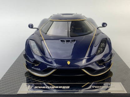Frontiart 1:18 Koenigsegg Regera blue tinted carbon and gold wheels F079-152