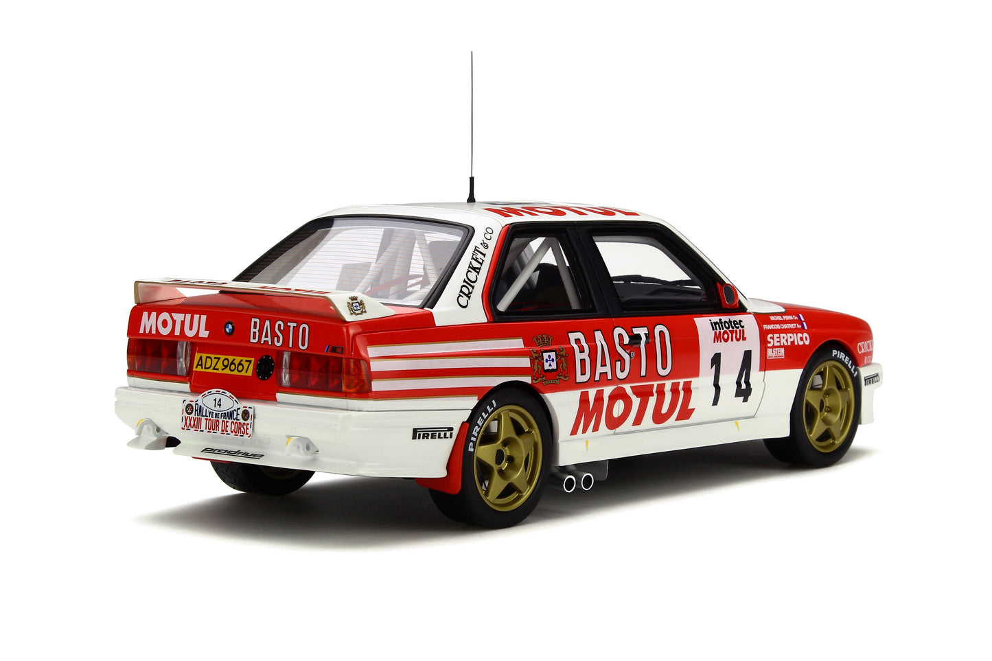 OTTO 1:18 BMW M3 E30 car #14 Tour de Corse 1989 Resin Model Car OT669
