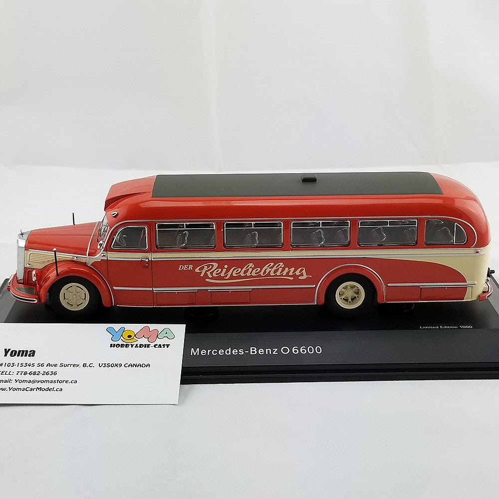 Schuco 1:43 Mercedes-Benz O6600 Travel favorite red/cream 450274900