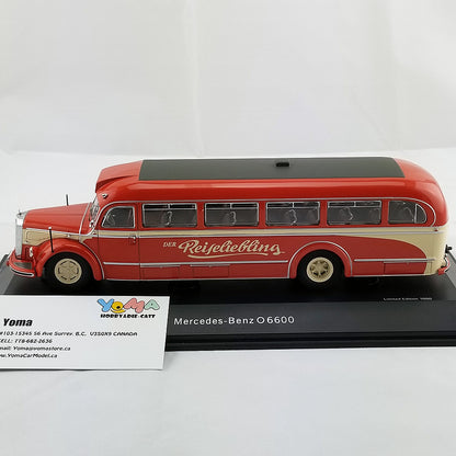 Schuco 1:43 Mercedes-Benz O6600 Travel favorite red/cream 450274900