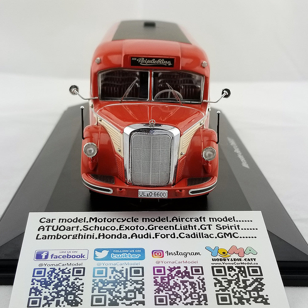 Schuco 1:43 Mercedes-Benz O6600 Travel favorite red/cream 450274900