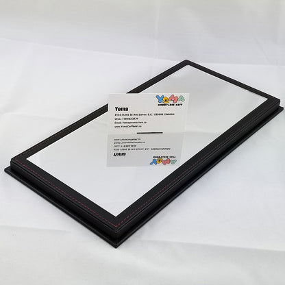 YOMA Display Case Showcase Clear Cover and Mirror Black Base DB32LMBK