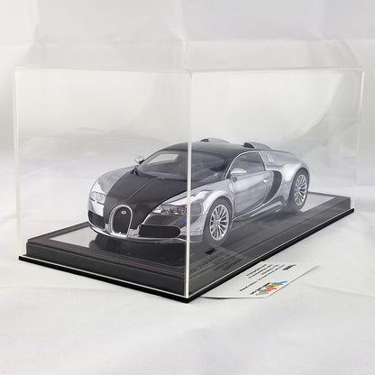 YOMA Display Case Showcase Clear Cover and Mirror Black Base DB32LMBK