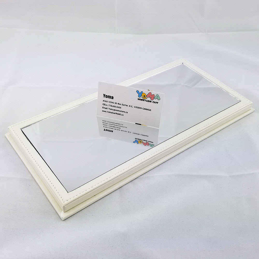 YOMA Display Case Showcase Clear Cover and Mirror White Base DB32LMW