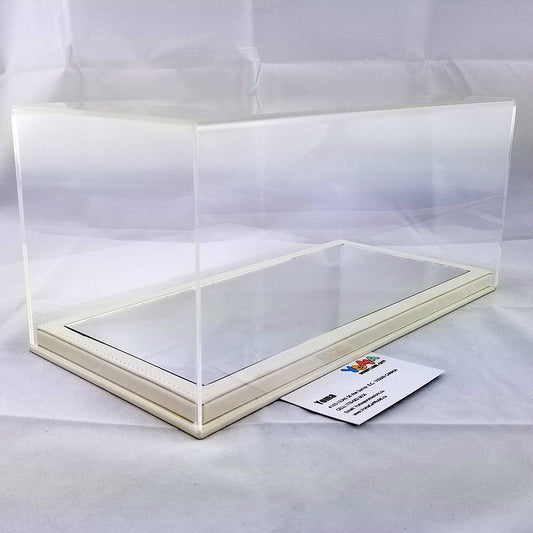 YOMA Display Case Showcase Clear Cover and Mirror White Base DB32LMW