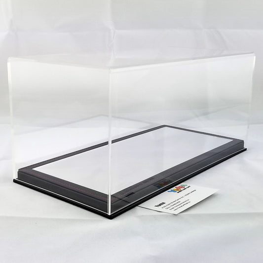 YOMA Display Case Showcase Clear Cover and Mirror Black Base DB32LMBK