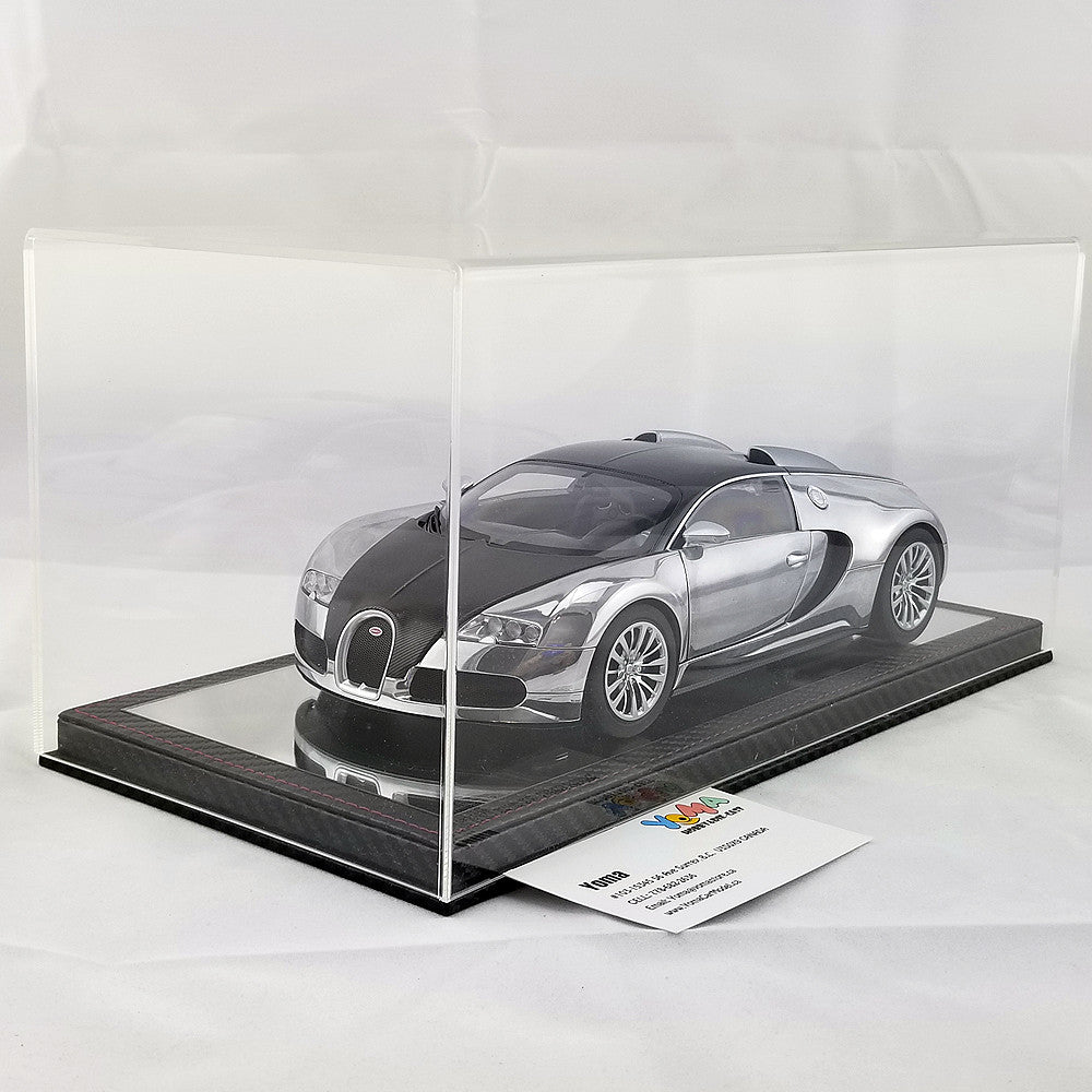YOMA Display Case Showcase Clear Cover and Mirror Carbon Fiber Base DB32MCF
