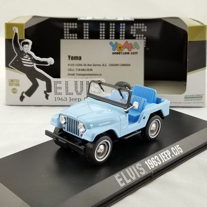 GreenLight 1:43 Elvis Presley (1935-77) - 1963 Jeep CJ-5 - Sierra Blue 86310