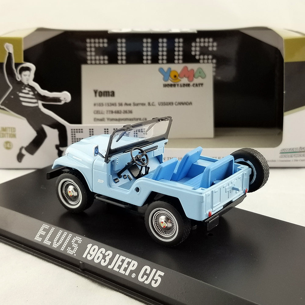 GreenLight 1:43 Elvis Presley (1935-77) - 1963 Jeep CJ-5 - Sierra Blue 86310