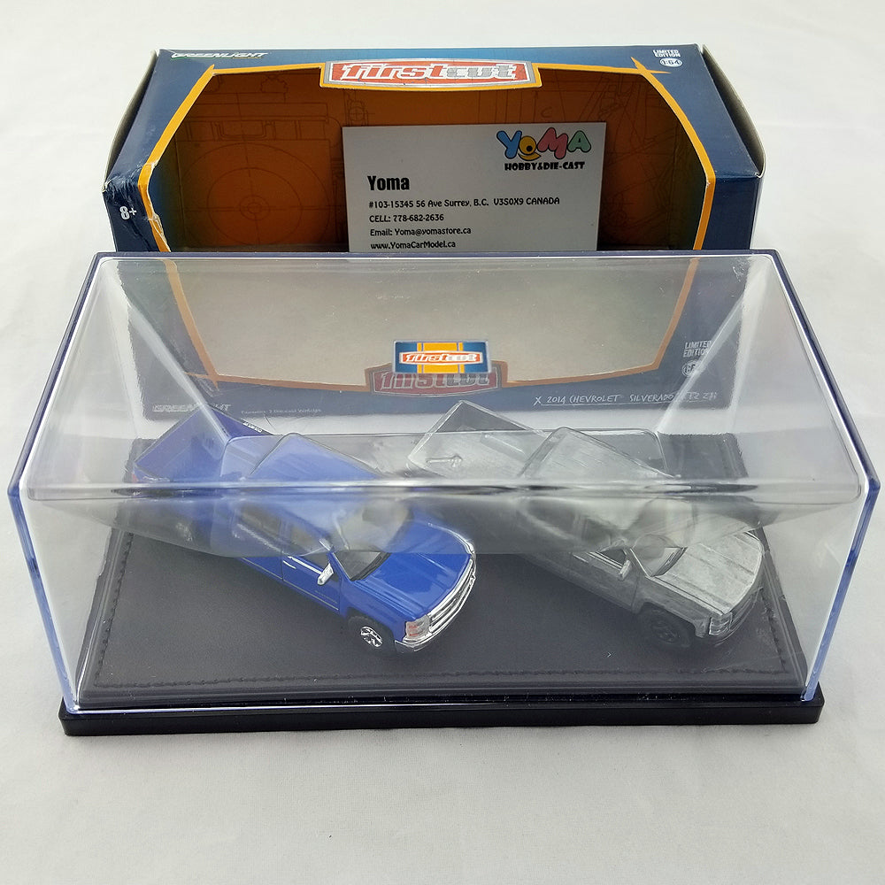 GreenLight 1:64 firstcut 2014+ Chevrolet Silverado (Hobby Exclusive 2-Car Set) Diecast Model Car 29827