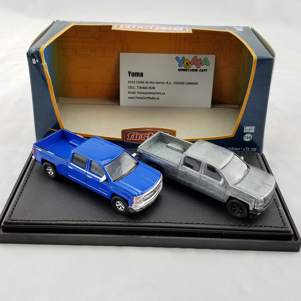 GreenLight 1:64 firstcut 2014+ Chevrolet Silverado (Hobby Exclusive 2-Car Set) Diecast Model Car 29827