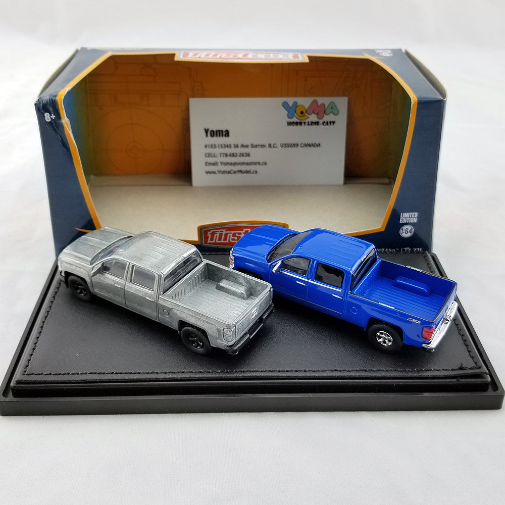 GreenLight 1:64 firstcut 2014+ Chevrolet Silverado (Hobby Exclusive 2-Car Set) Diecast Model Car 29827