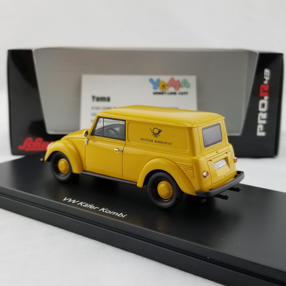 Schuco 1:43 Volkswagen Beetle Käfer kombi small vehicle Deutsche Bundespost Yellow 450900800