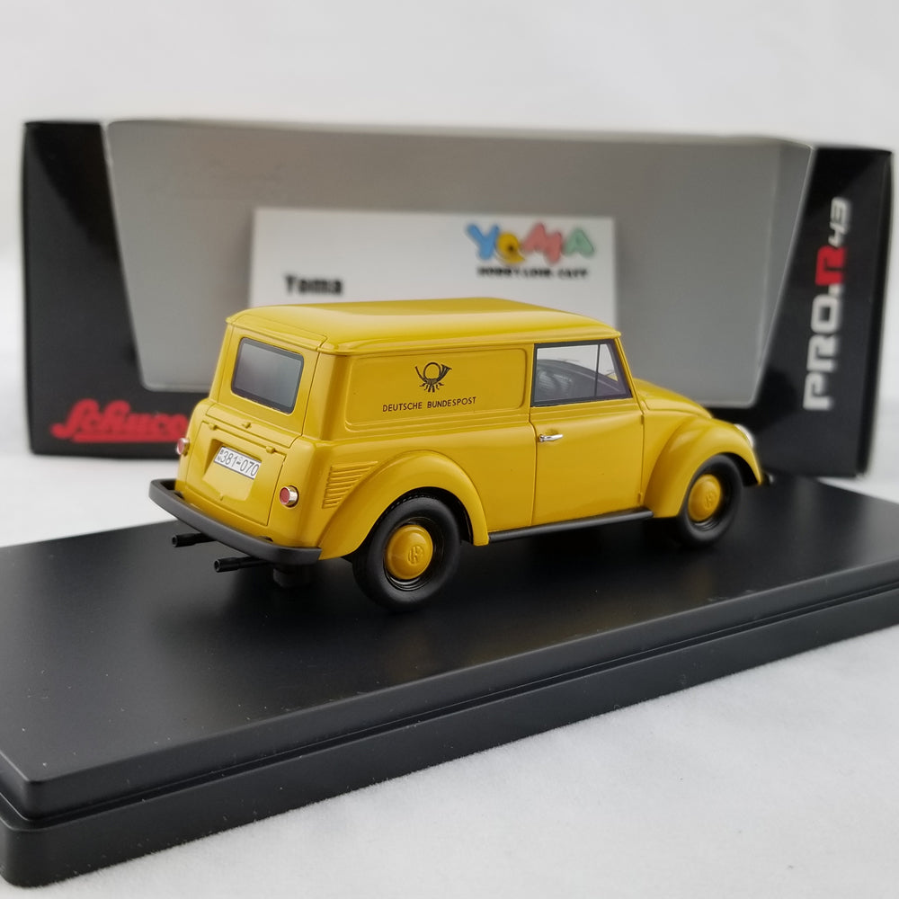 Schuco 1:43 Volkswagen Beetle Käfer kombi small vehicle Deutsche Bundespost Yellow 450900800