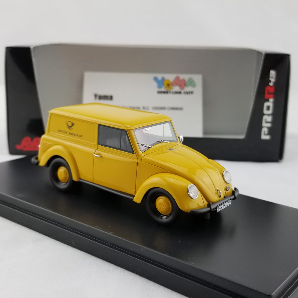 Schuco 1:43 Volkswagen Beetle Käfer kombi small vehicle Deutsche Bundespost Yellow 450900800