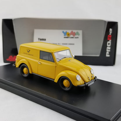 Schuco 1:43 Volkswagen Beetle Käfer kombi small vehicle Deutsche Bundespost Yellow 450900800