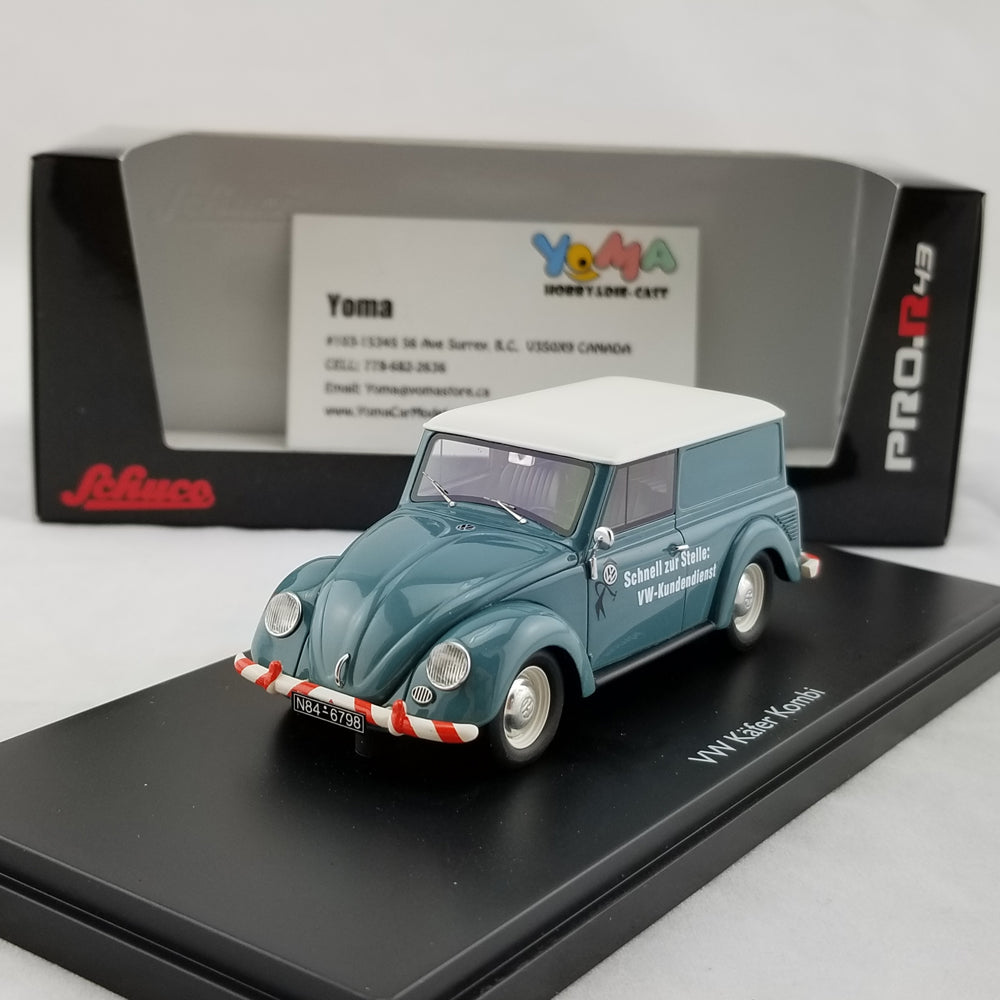 Schuco 1:43 Volkswagen  Beetle (Käfer) small vehicle Volkswagen kombi Service blue 450900900