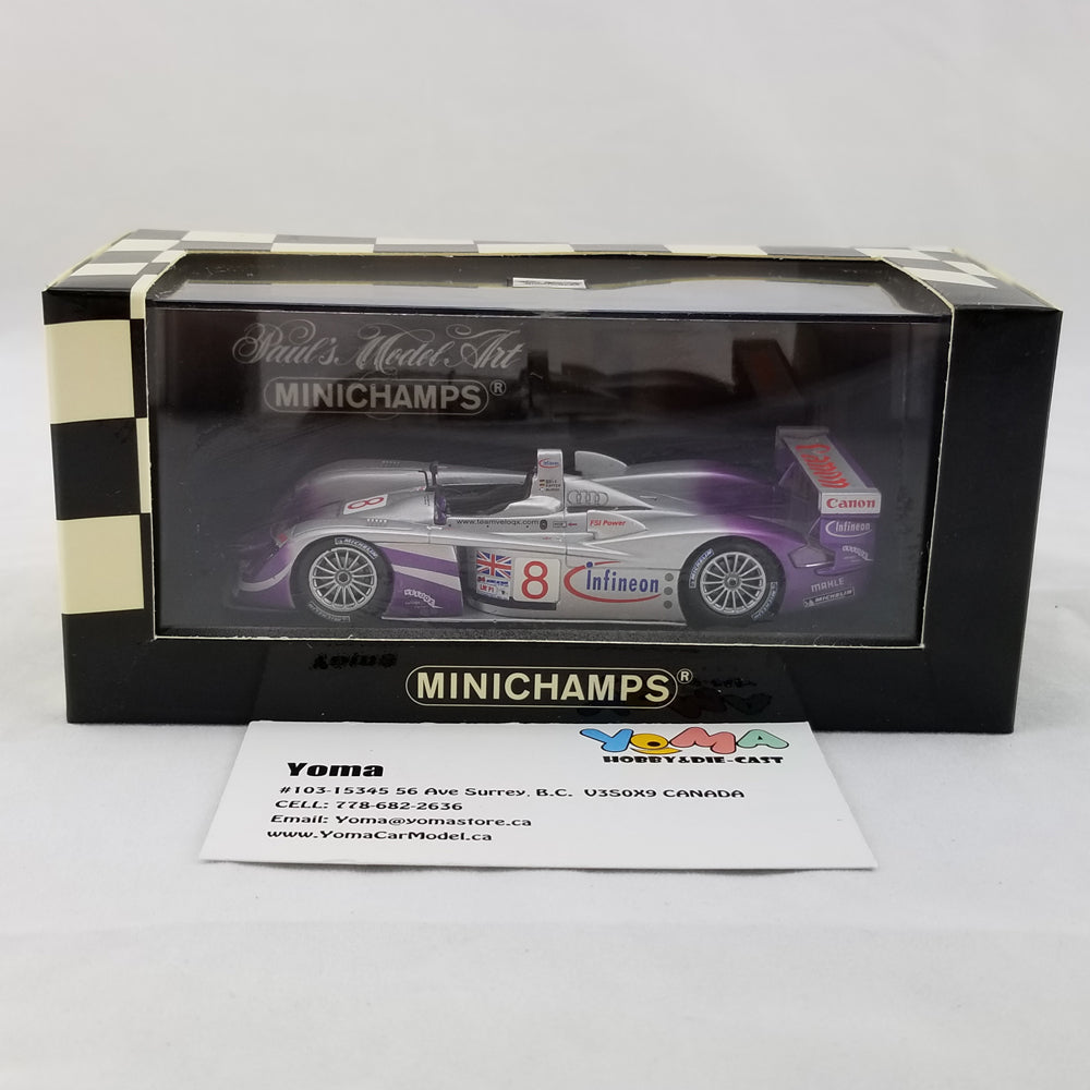 Minichamps 1:43 Audi R8 McNish/Biela/Kaffer Audi Sport UK Team Veloqx #8 24H Le Mans 2004 400041308