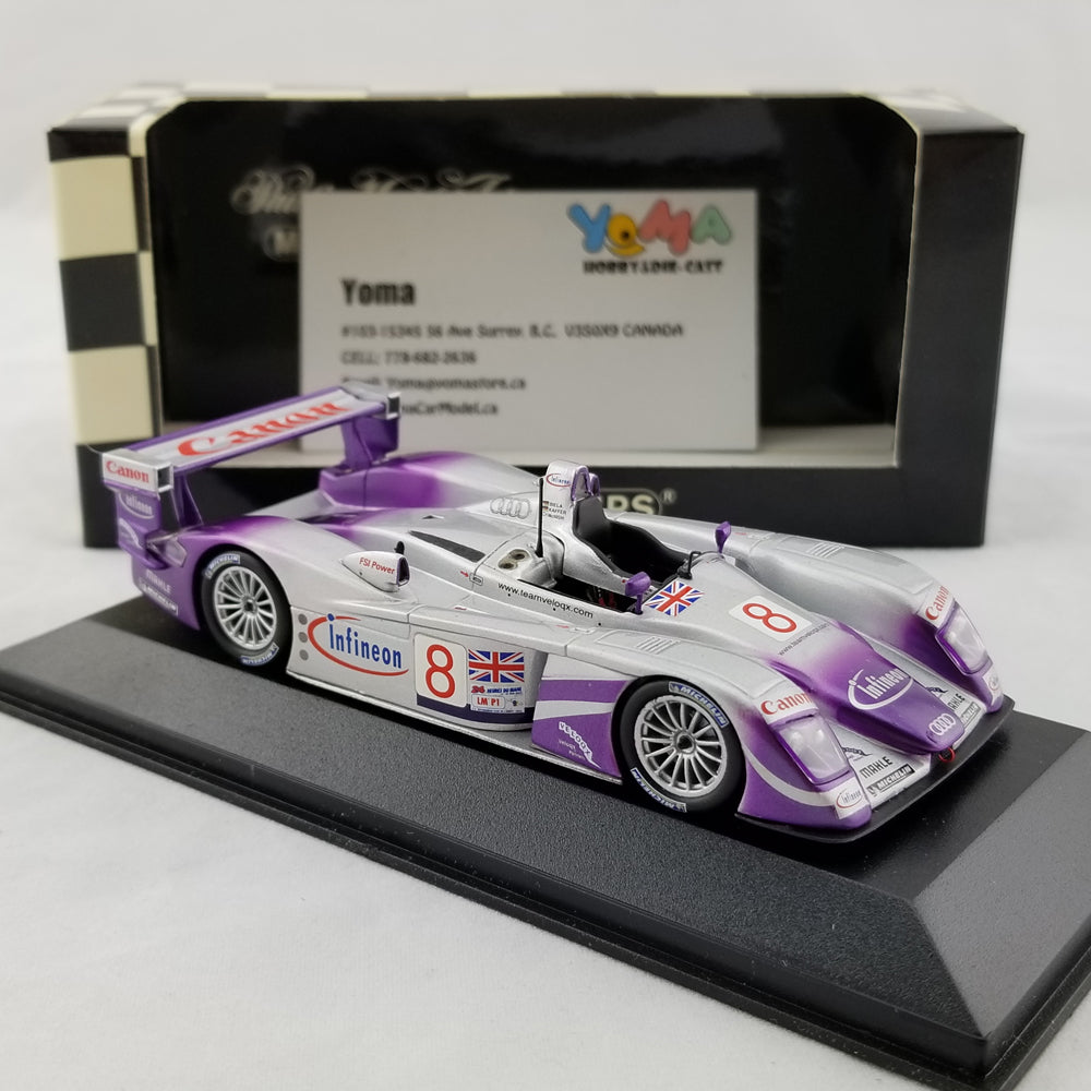 Minichamps 1:43 Audi R8 McNish/Biela/Kaffer Audi Sport UK Team Veloqx #8 24H Le Mans 2004 400041308