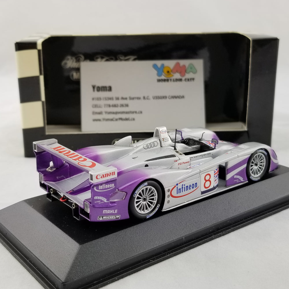 Minichamps 1:43 Audi R8 McNish/Biela/Kaffer Audi Sport UK Team Veloqx #8 24H Le Mans 2004 400041308