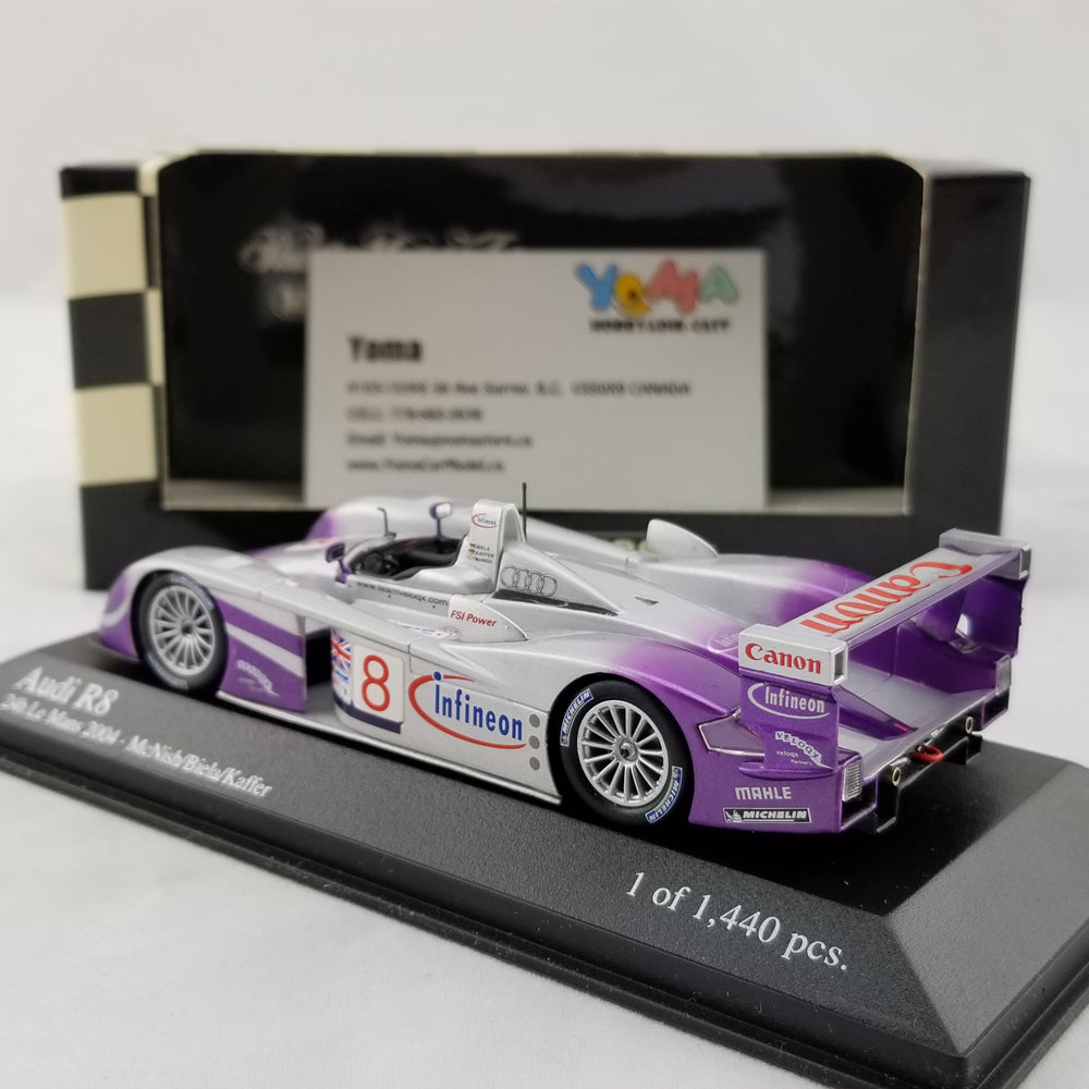 Minichamps 1:43 Audi R8 McNish/Biela/Kaffer Audi Sport UK Team Veloqx #8 24H Le Mans 2004 400041308