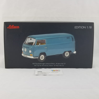 Schuco 1:18 Volkswagen T2a Edition 50 Jahre VW T2 1967-2017 box van blue 450019700