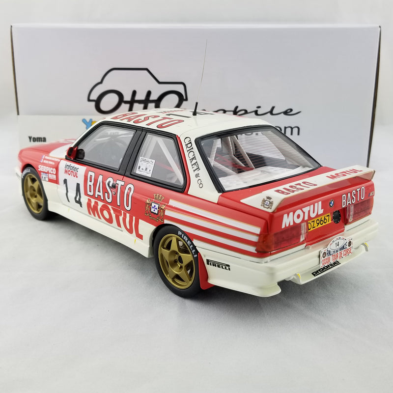 OTTO 1:18 BMW M3 E30 car #14 Tour de Corse 1989 Resin Model Car OT669
