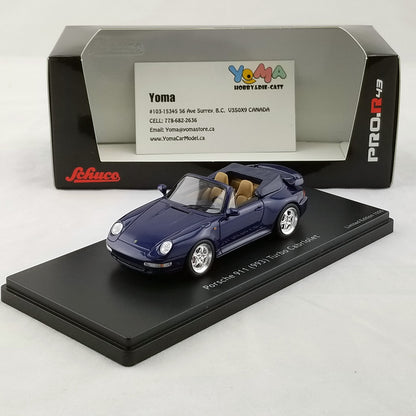 Schuco 1:43 Porsche 911 (993) Turbo Cabriolet Blue 450891700