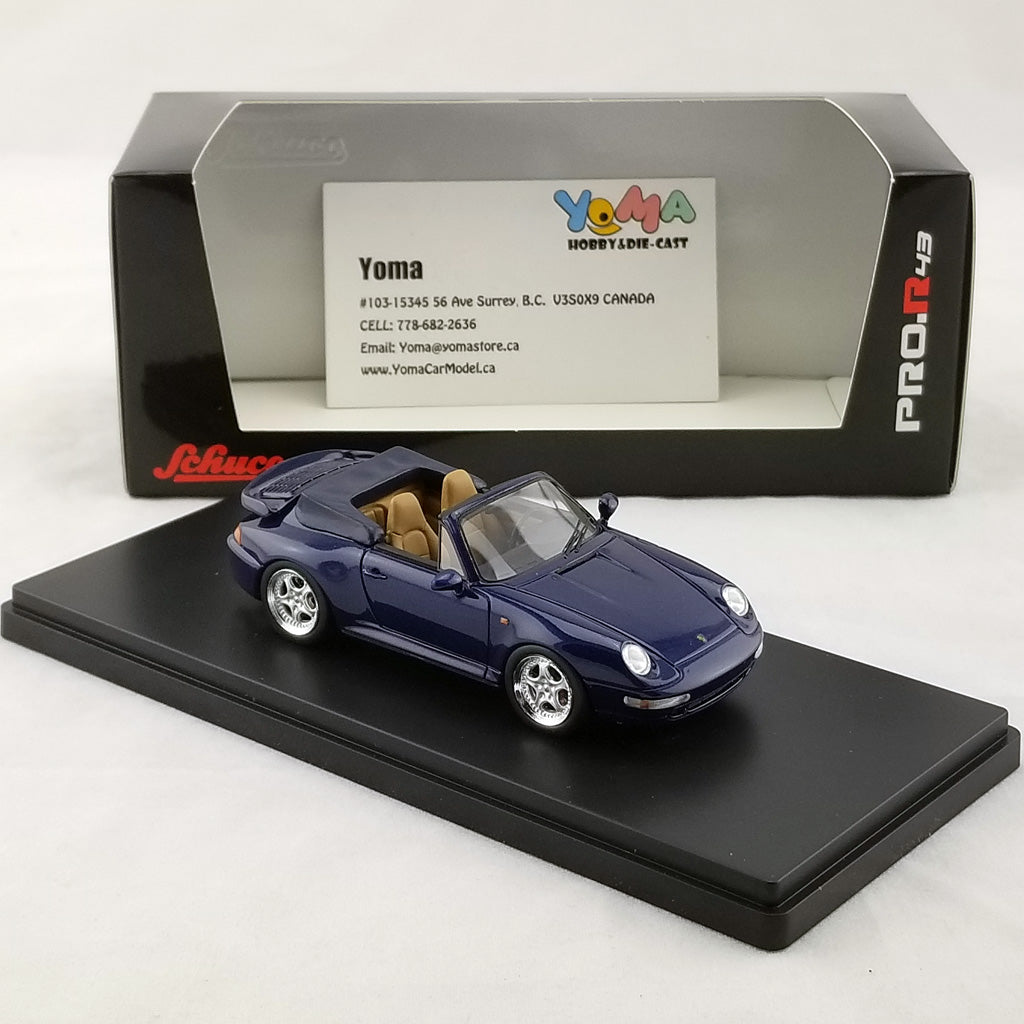 Schuco 1:43 Porsche 911 (993) Turbo Cabriolet Blue 450891700