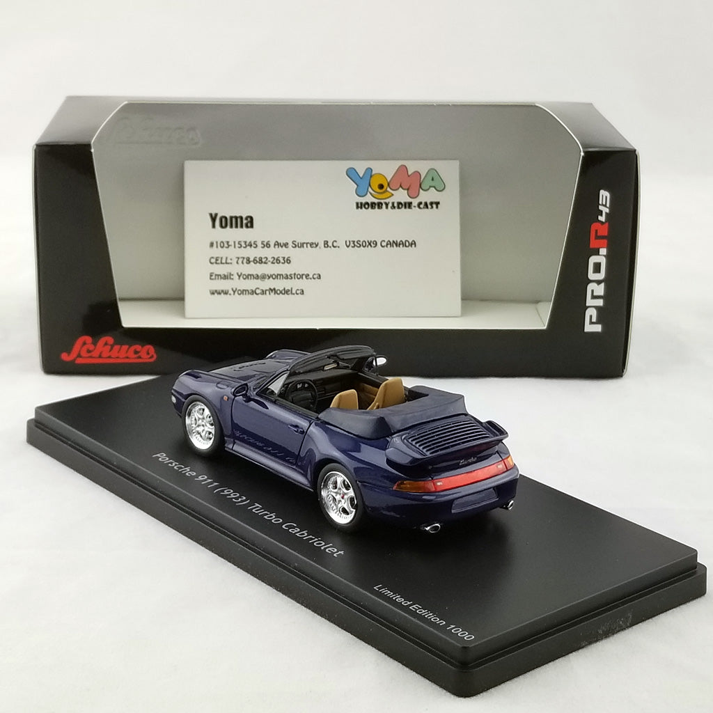 Schuco 1:43 Porsche 911 (993) Turbo Cabriolet Blue 450891700