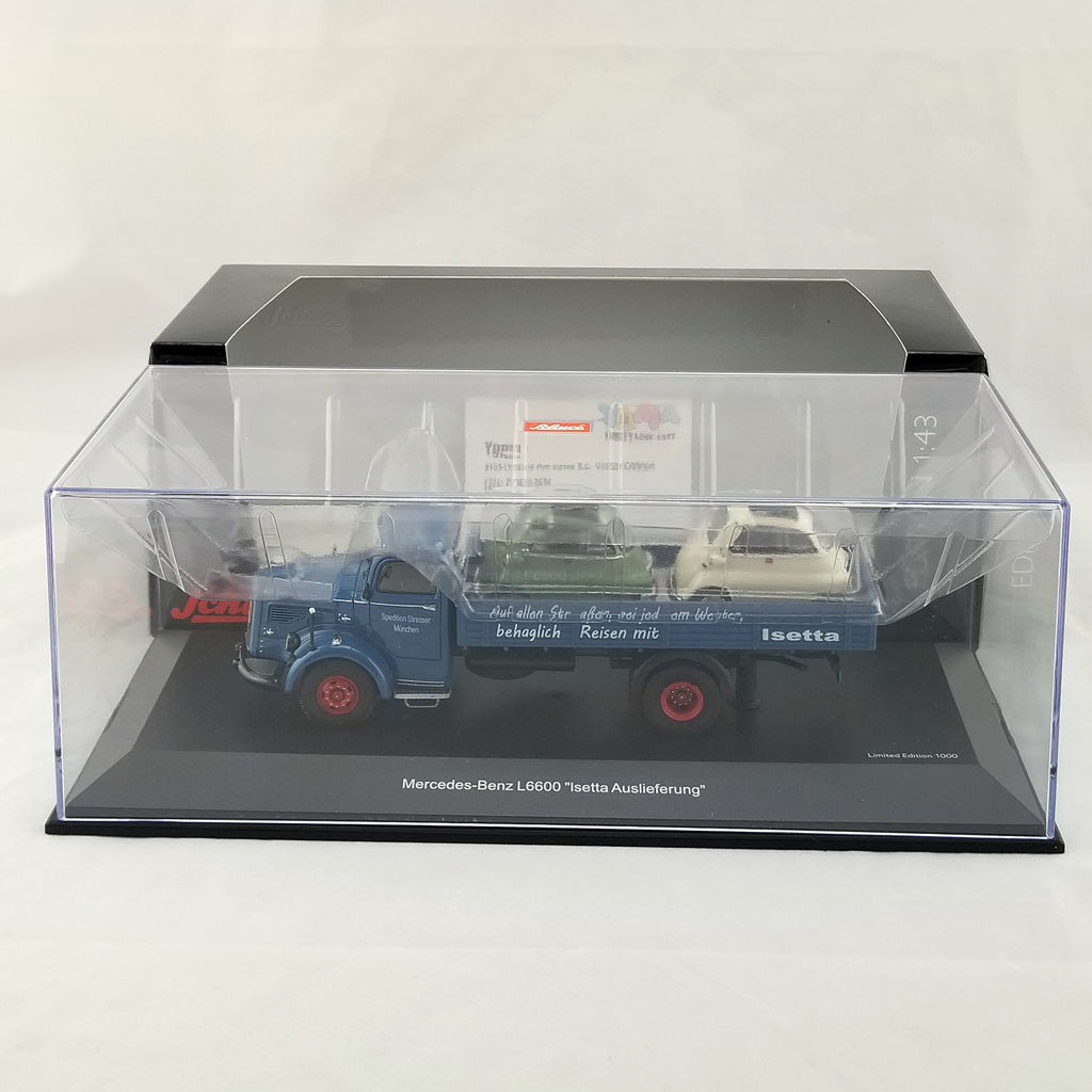 Schuco 1:43 Mercedes Benz L6600 pick up with 2x BMW Isetta Isetta Auslieferung 450304800