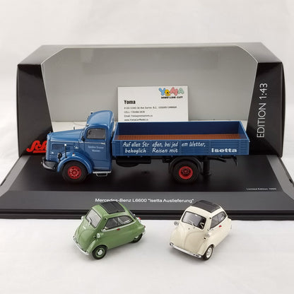 Schuco 1:43 Mercedes Benz L6600 pick up with 2x BMW Isetta Isetta Auslieferung 450304800