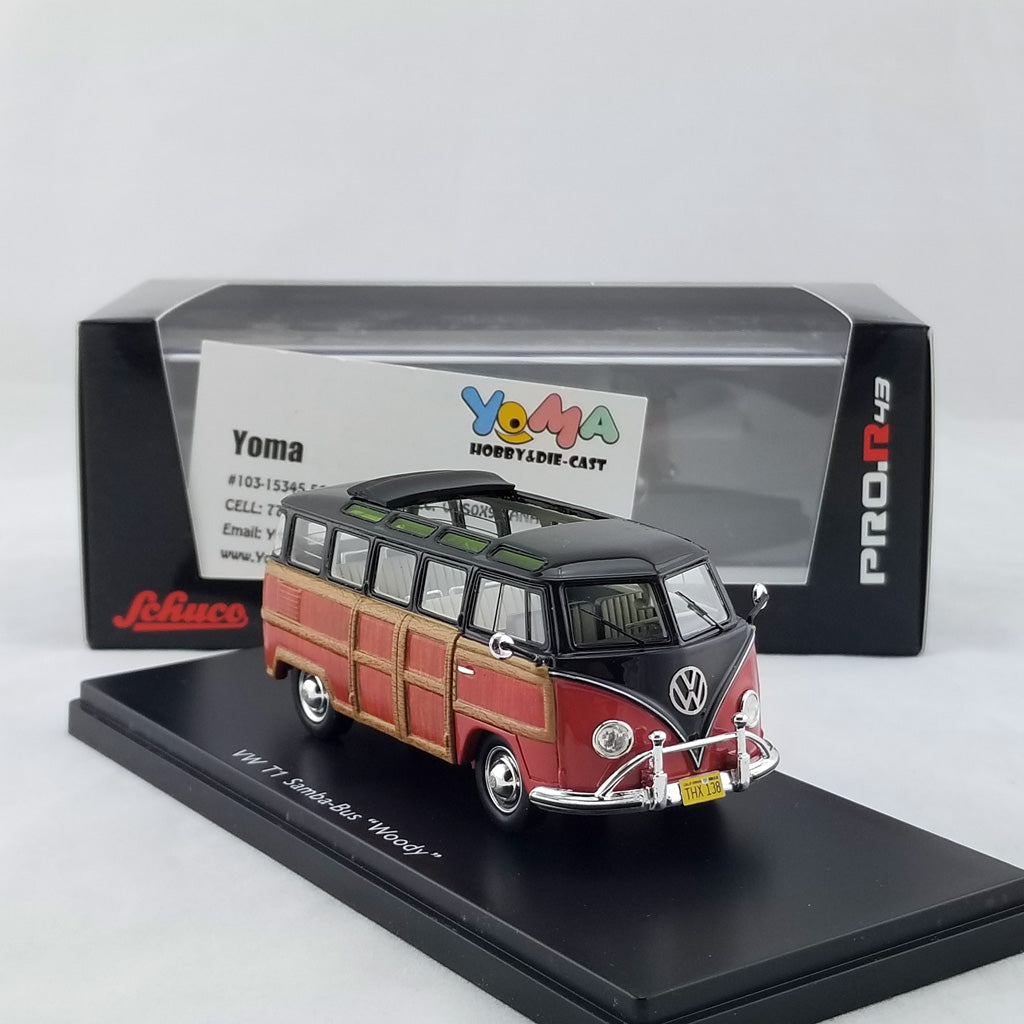 Schuco 1:43 Volkswagen VW T1 Transporter Samba Van Woody 450894300