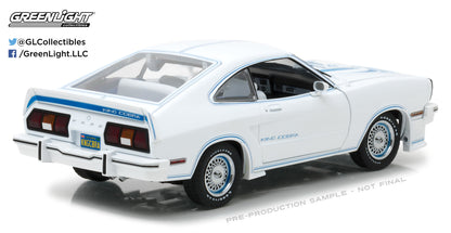 GreenLight 1:18 1978 Ford Mustang II King Cobra - White and Blue 13508