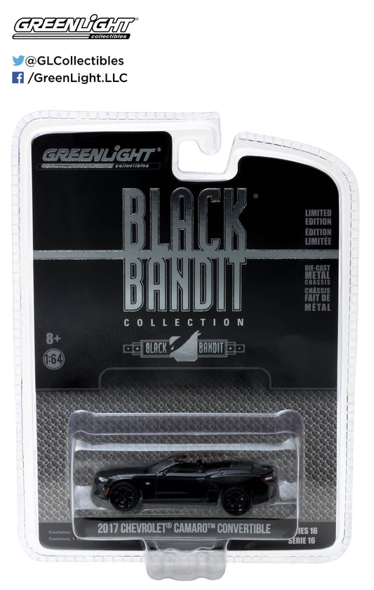 GreenLight 1:64 Black Bandit Series 16 - 2017 Chevrolet Camaro Convertible 27880-F