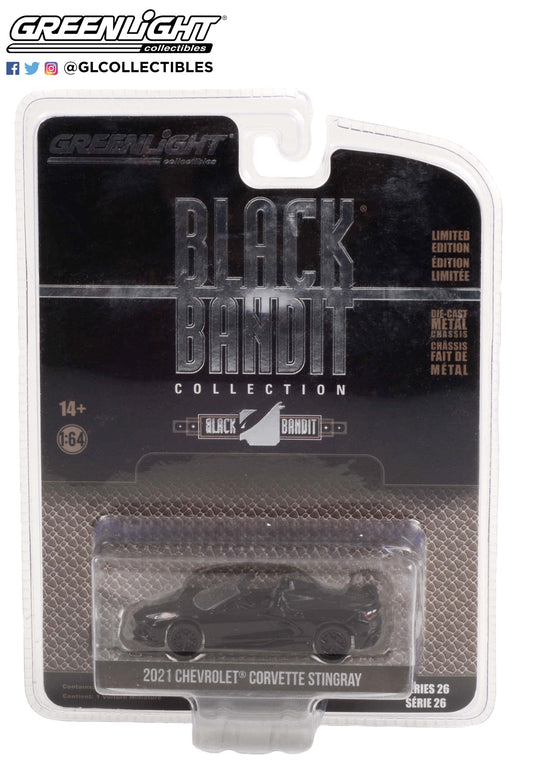 GreenLight 1:64 Black Bandit Series 26 - 2021 Chevrolet Corvette C8 Stingray Convertible 28090-D