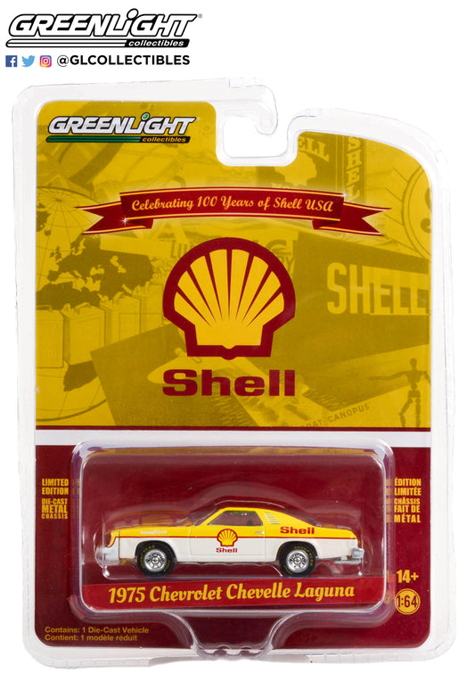 GreenLight 1:64 Anniversary Collection Series 14 - 1975 Chevrolet Chevelle Laguna - Shell Oil 100th Anniversary Solid Pack 28100-B
