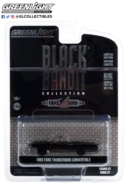 GreenLight 1:64 Black Bandit Series 27 - 1965 Ford Thunderbird Convertible 28110-B