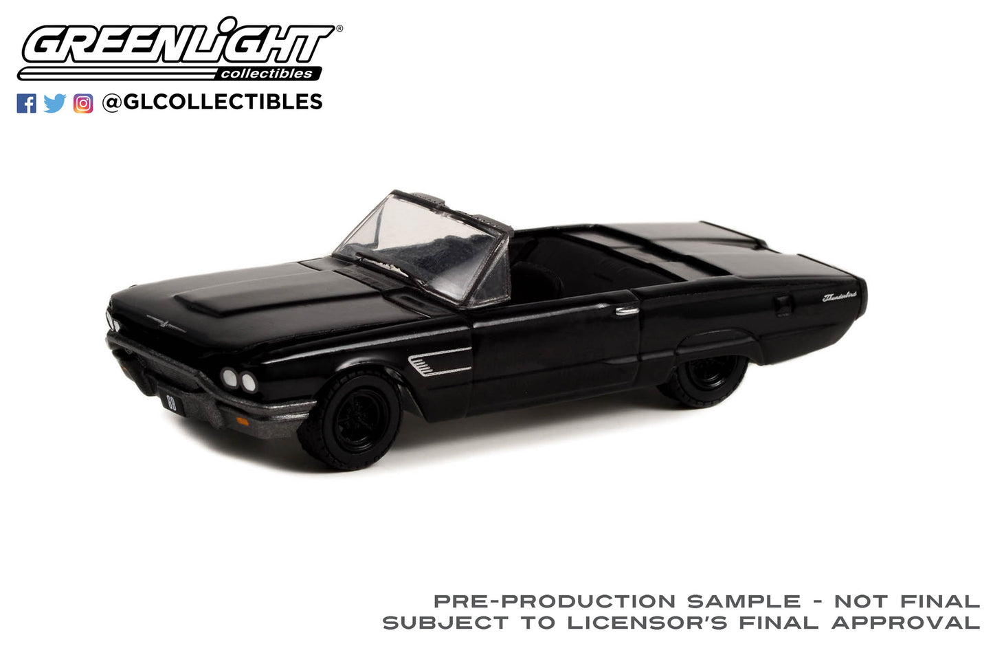 GreenLight 1:64 Black Bandit Series 27 - 1965 Ford Thunderbird Convertible 28110-B