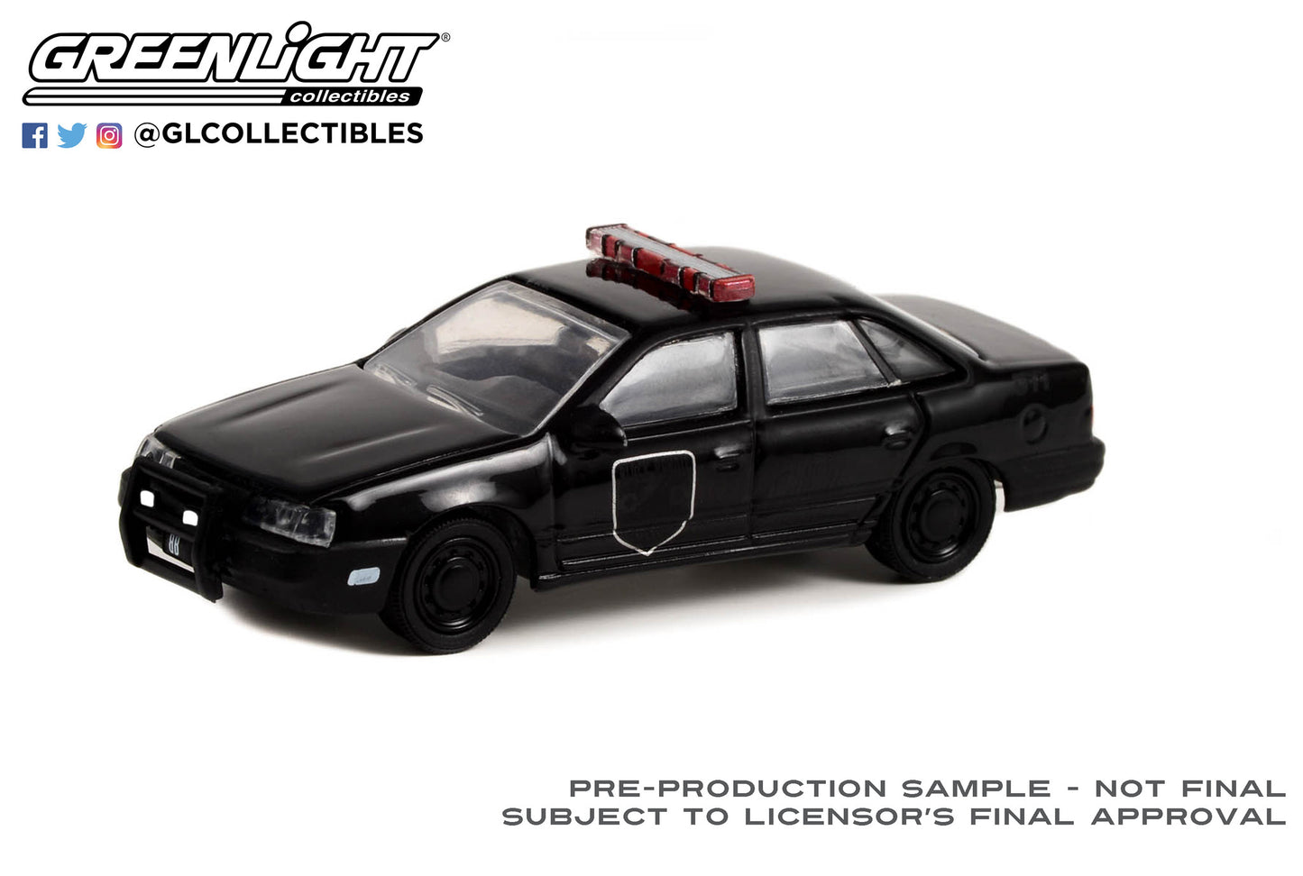 GreenLight 1:64 Black Bandit Series 27 - 1988 Ford Taurus - Black Bandit Police 28110-F