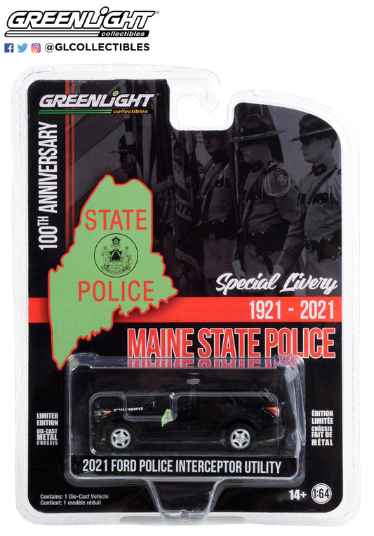 GreenLight 1:64 Anniversary Collection Series 15 - 2021 Ford Police Interceptor Utility - Maine State Police 100th Anniversary Livery 28120-E